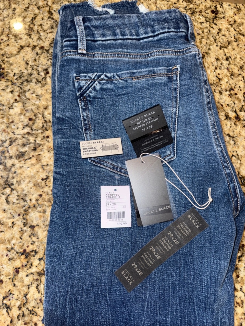 Buckle Blue Cropped Straight Ankle Jeans